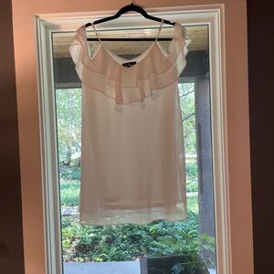 Lulus White Flowy Ruffle Dress